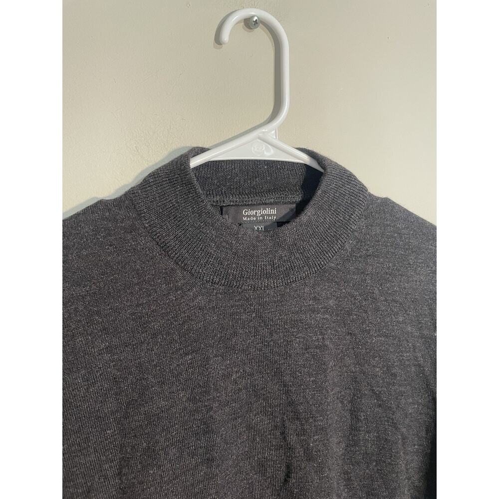 Giorgiolini Made in Italy Gray Crew Neck Sweater XXL Italian Knitwear - Picture 2 of 6
